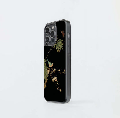 Midnight Whisper Bird Glass Case