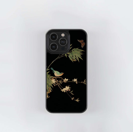 Midnight Whisper Bird Glass Case