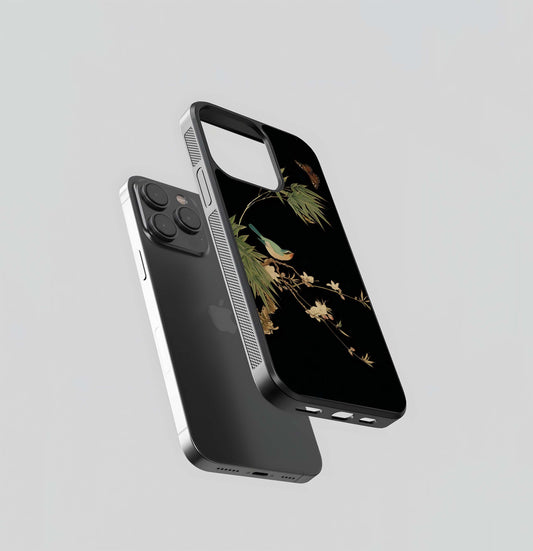 Midnight Whisper Bird Glass Case