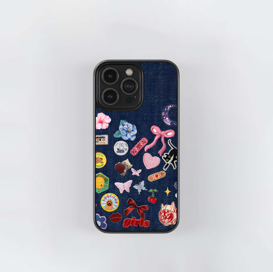 embroidered stickers Glass Case