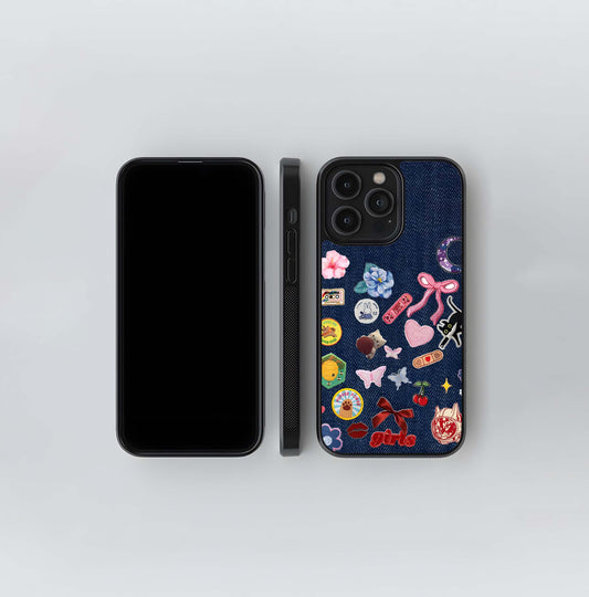 embroidered stickers Glass Case