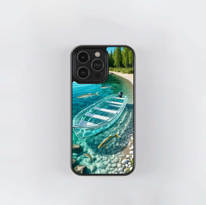 Clear Kayak on Turquoise Water Glass Case