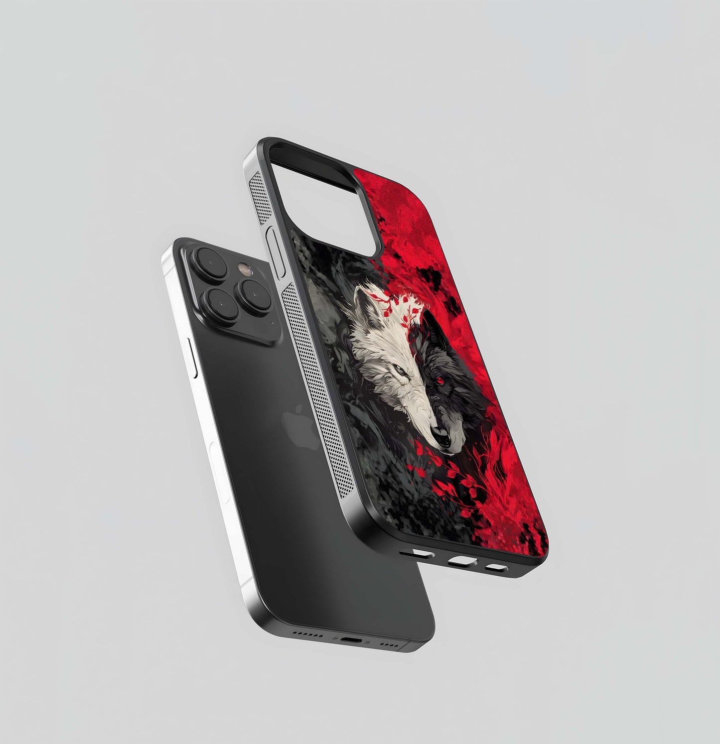 Black Shade Wolf Glass Case