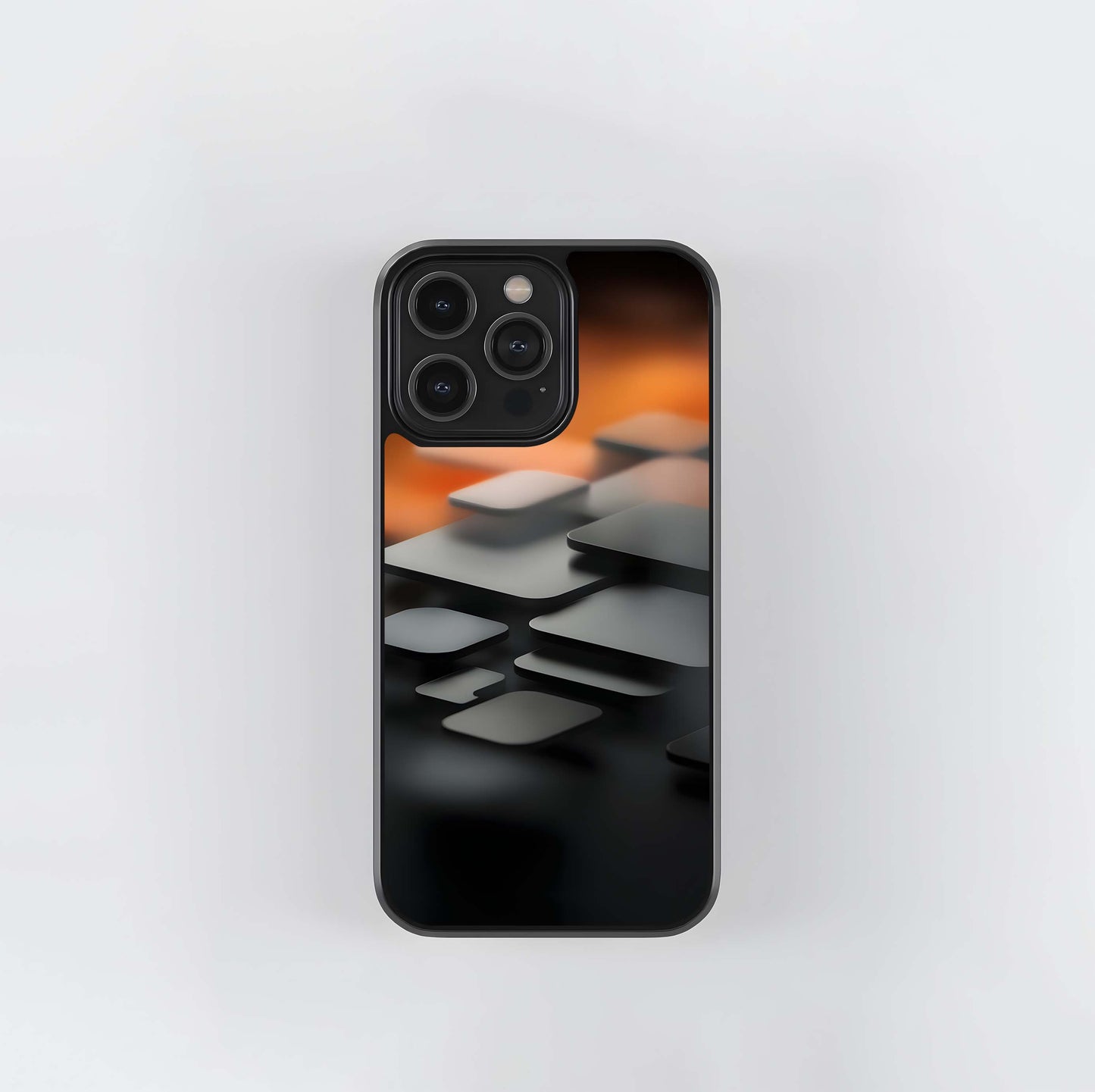 Abstract Geometric 3D Tiles Glass Case