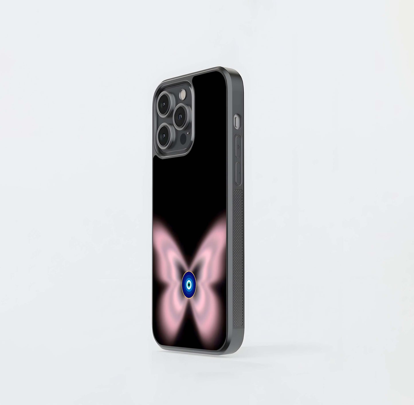 Butterfly Evil Eye Glow Glass Case