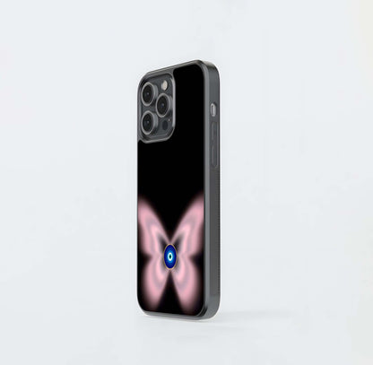 Butterfly Evil Eye Glow Glass Case