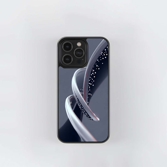 Abstract Silver Coil Glass Case