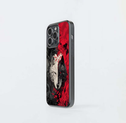 Black Shade Wolf Glass Case