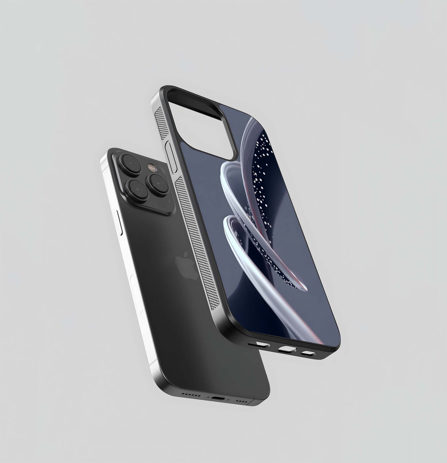 Abstract Silver Coil Glass Case