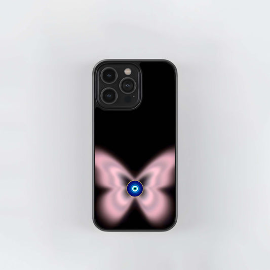 Butterfly Evil Eye Glow Glass Case