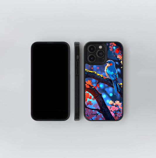 Blooming Spendor Bird Glass Case