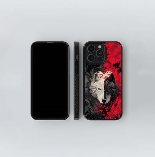 Black Shade Wolf Glass Case