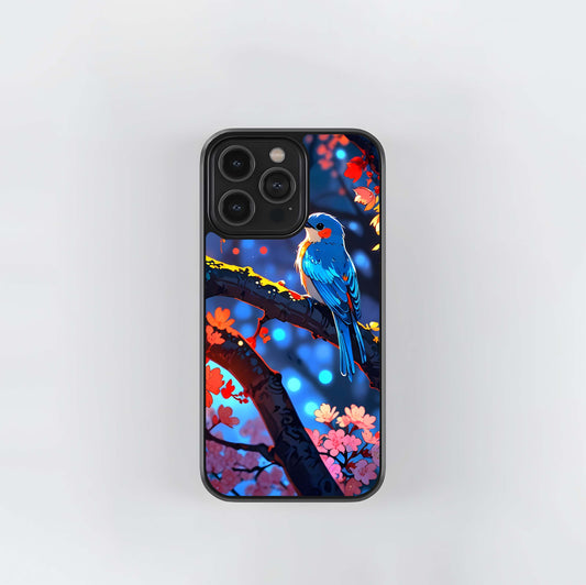 Blooming Spendor Bird Glass Case