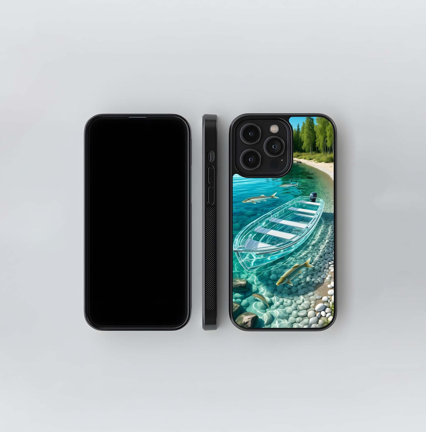 Clear Kayak on Turquoise Water Glass Case