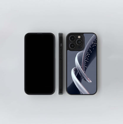 Abstract Silver Coil Glass Case