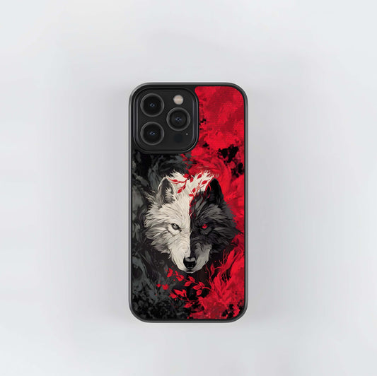 Black Shade Wolf Glass Case