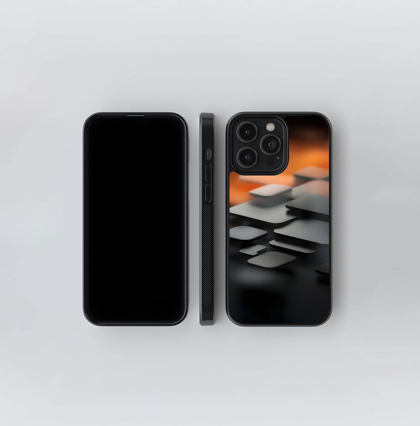 Abstract Geometric 3D Tiles Glass Case