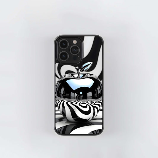 Chrome Apple Illusion Glass Case