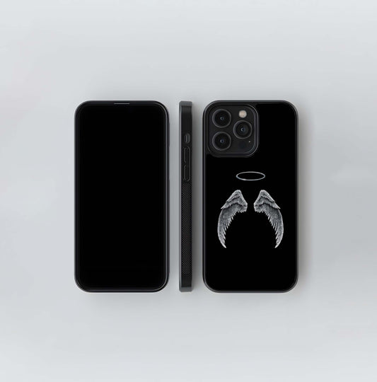 Glitter Angel Wings Glass Case