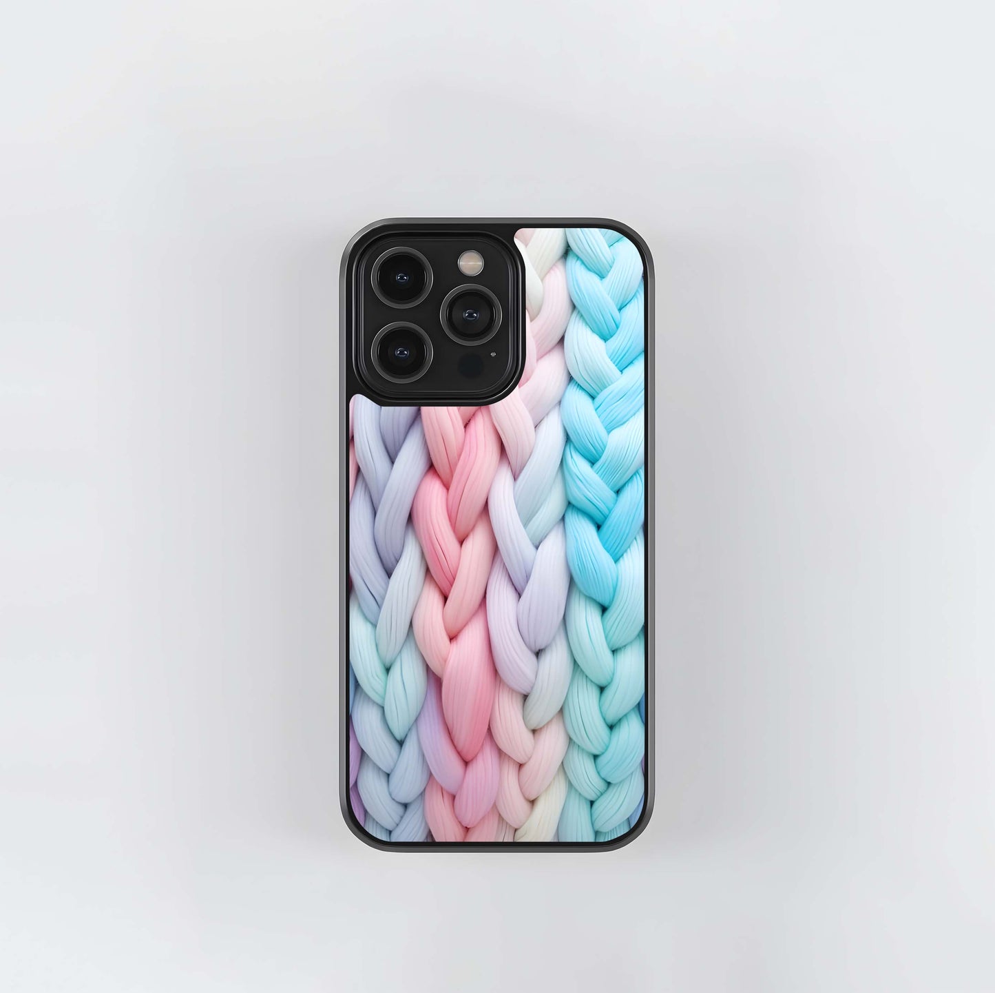 Chunky Knit Pastel Braid Glass Case