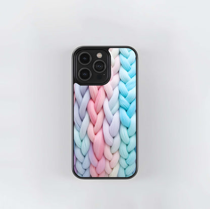 Chunky Knit Pastel Braid Glass Case