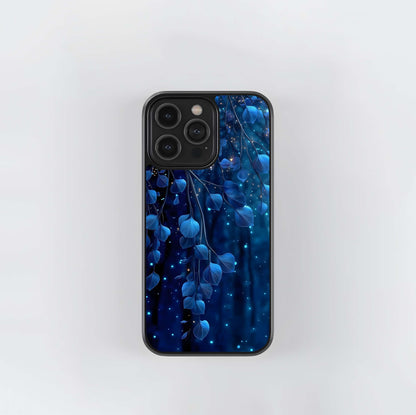 Glowing Blue Foliage Glass Case