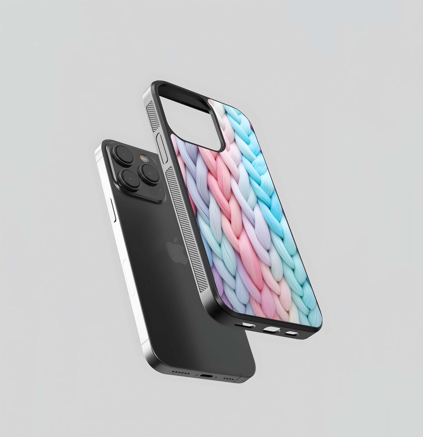 Chunky Knit Pastel Braid Glass Case