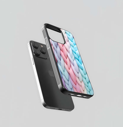 Chunky Knit Pastel Braid Glass Case