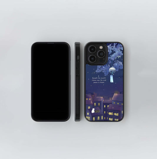 Moonlit Cat Silence Glass Case