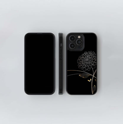 Golden Line Flower Glass Case