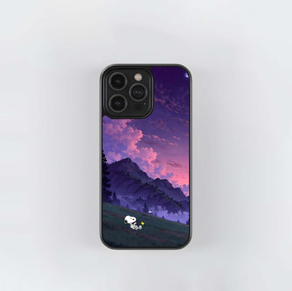 Mountain Twilight Snoopy Glass Case