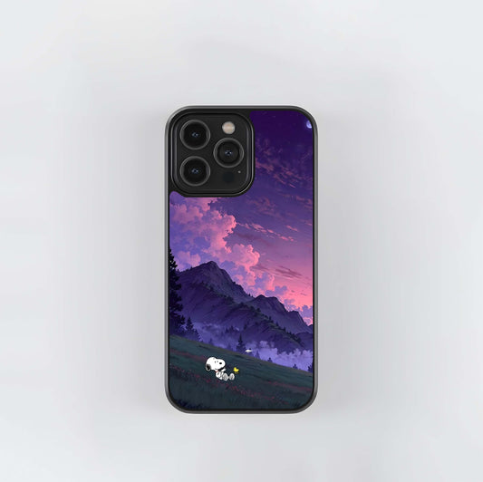 Mountain Twilight Snoopy Glass Case