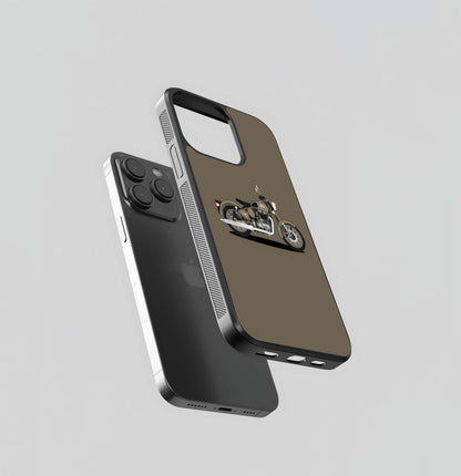 Classic Royal Enfield Illustration Glass Case