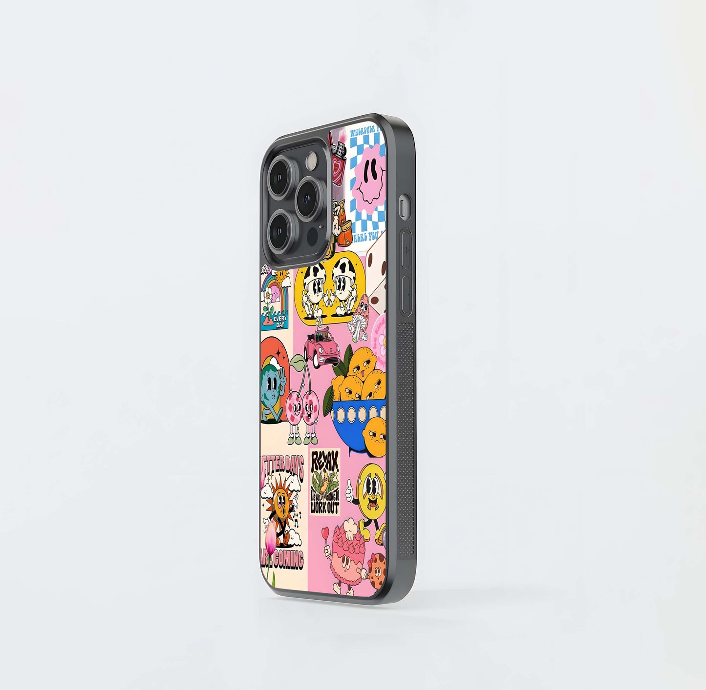 Assorted Stickers Glass Case