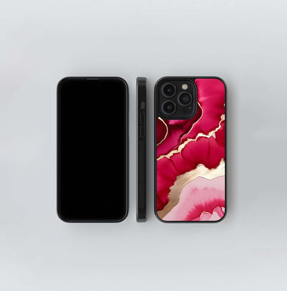 Crimson Veins Glass Case