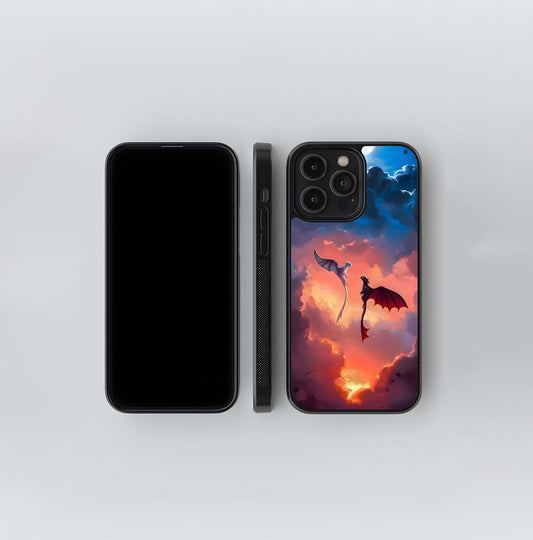 Dragons in the Sunset Sky Glass Case