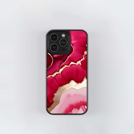Crimson Veins Glass Case