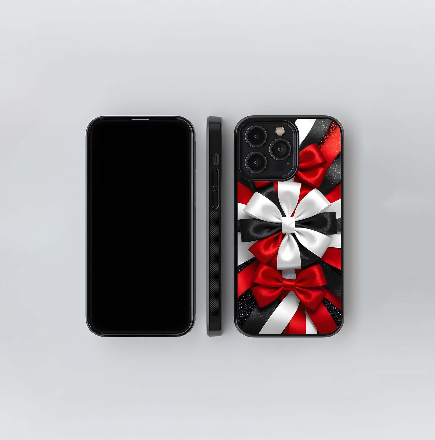 Abstract Ribbon Bows Glass Case