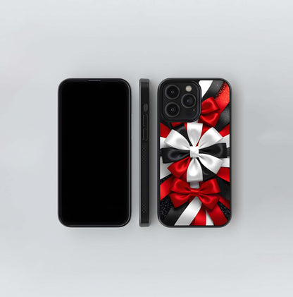 Abstract Ribbon Bows Glass Case