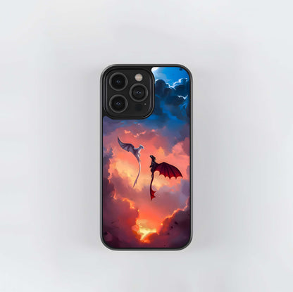 Dragons in the Sunset Sky Glass Case