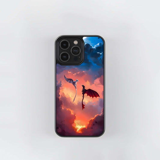 Dragons in the Sunset Sky Glass Case