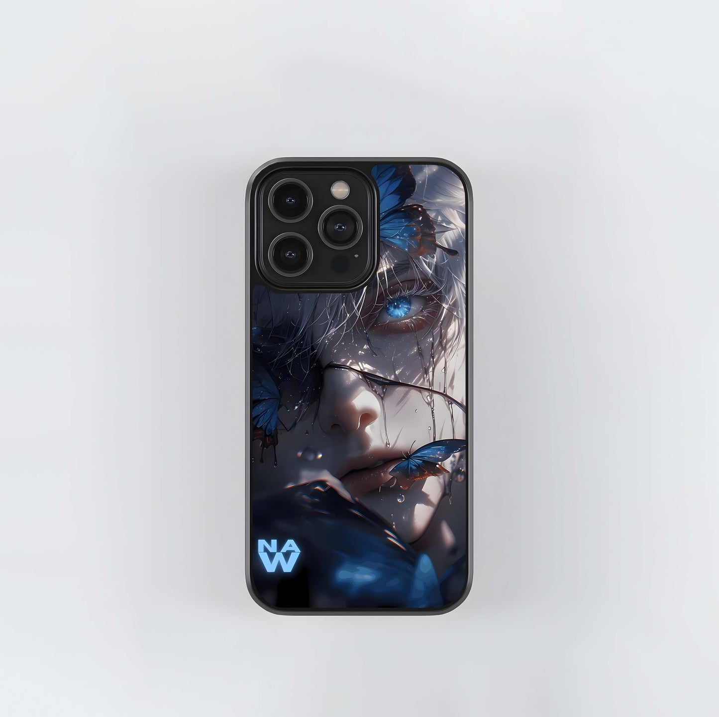 Blue Butterfly Enigma Glass Case