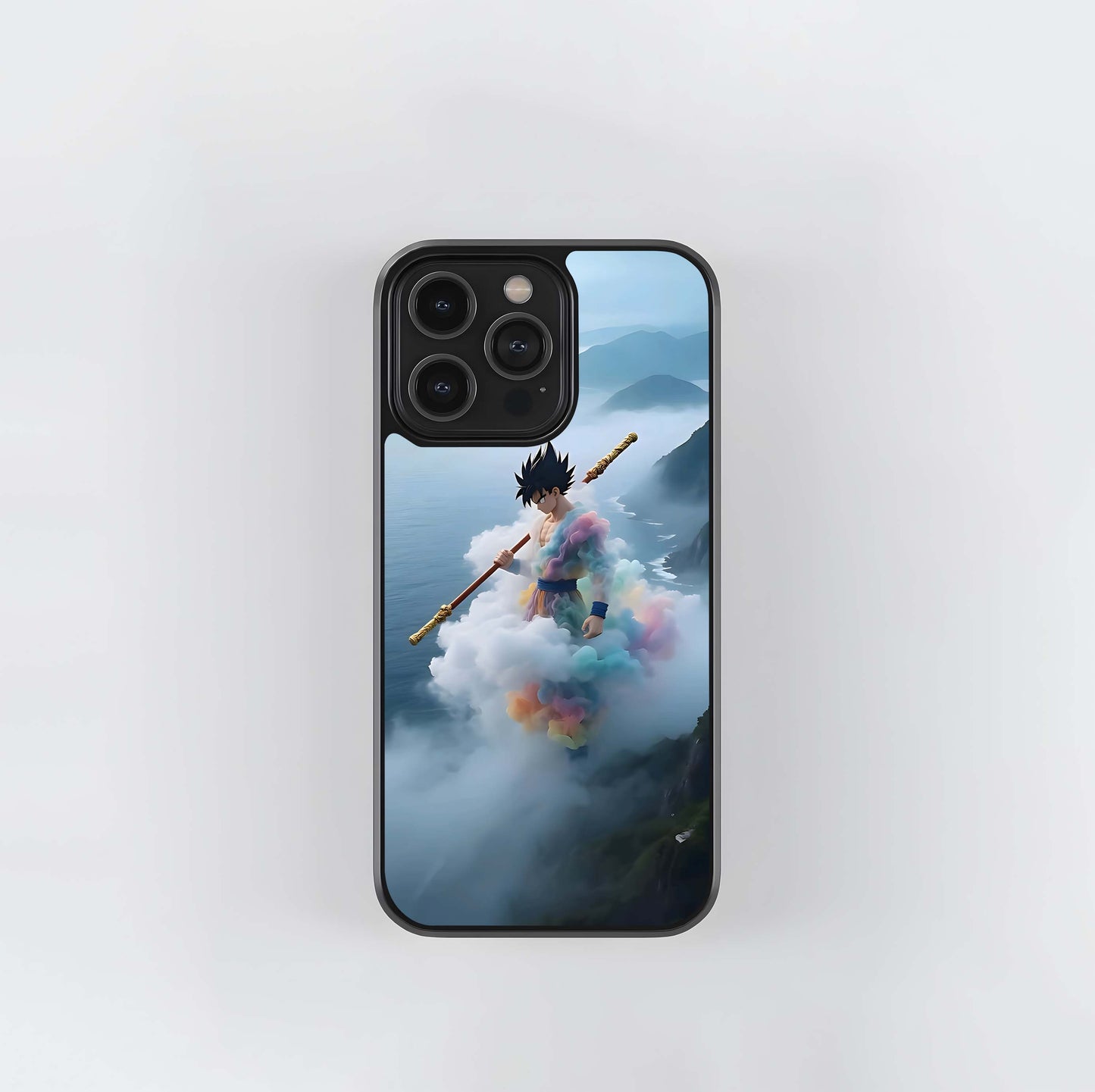 Goku on Nimbus Cloud Glass Case