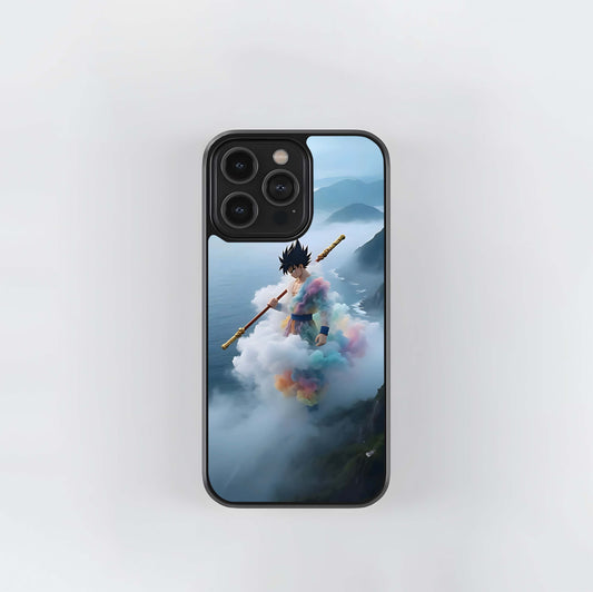 Goku on Nimbus Cloud Glass Case