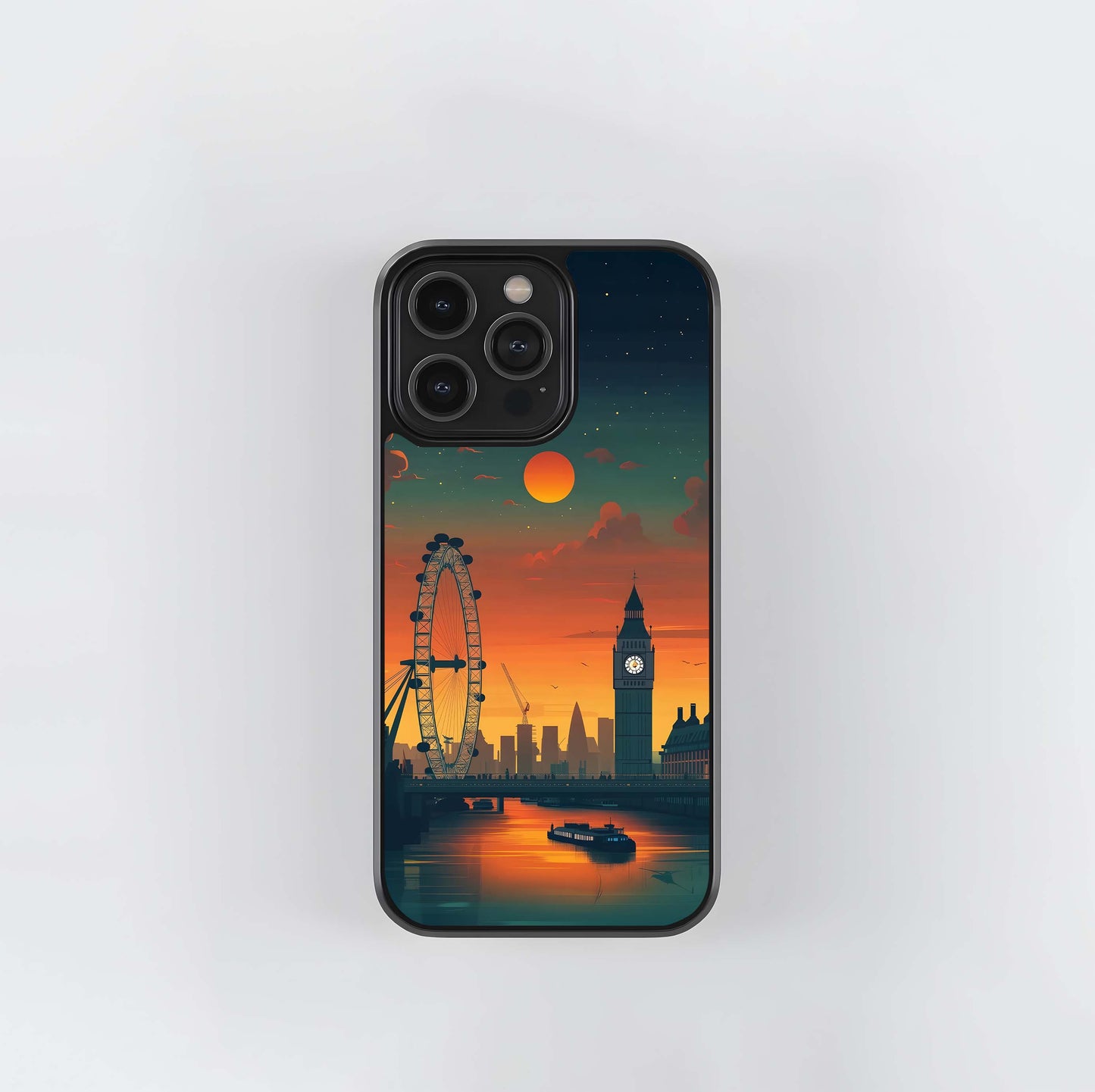 London Skyline Sunset Vapourwave Glass Case