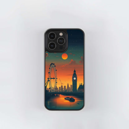 London Skyline Sunset Vapourwave Glass Case
