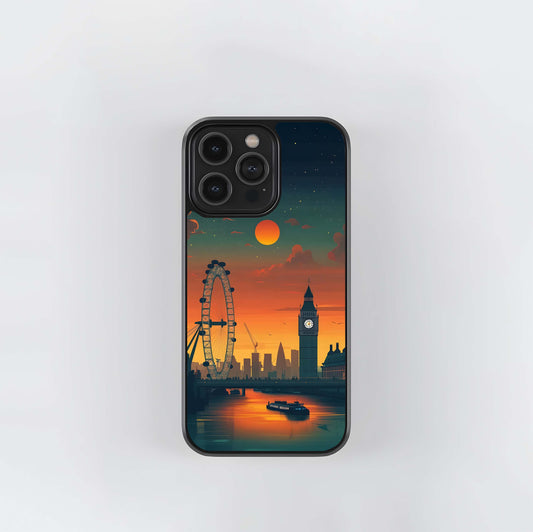 London Skyline Sunset Vapourwave Glass Case
