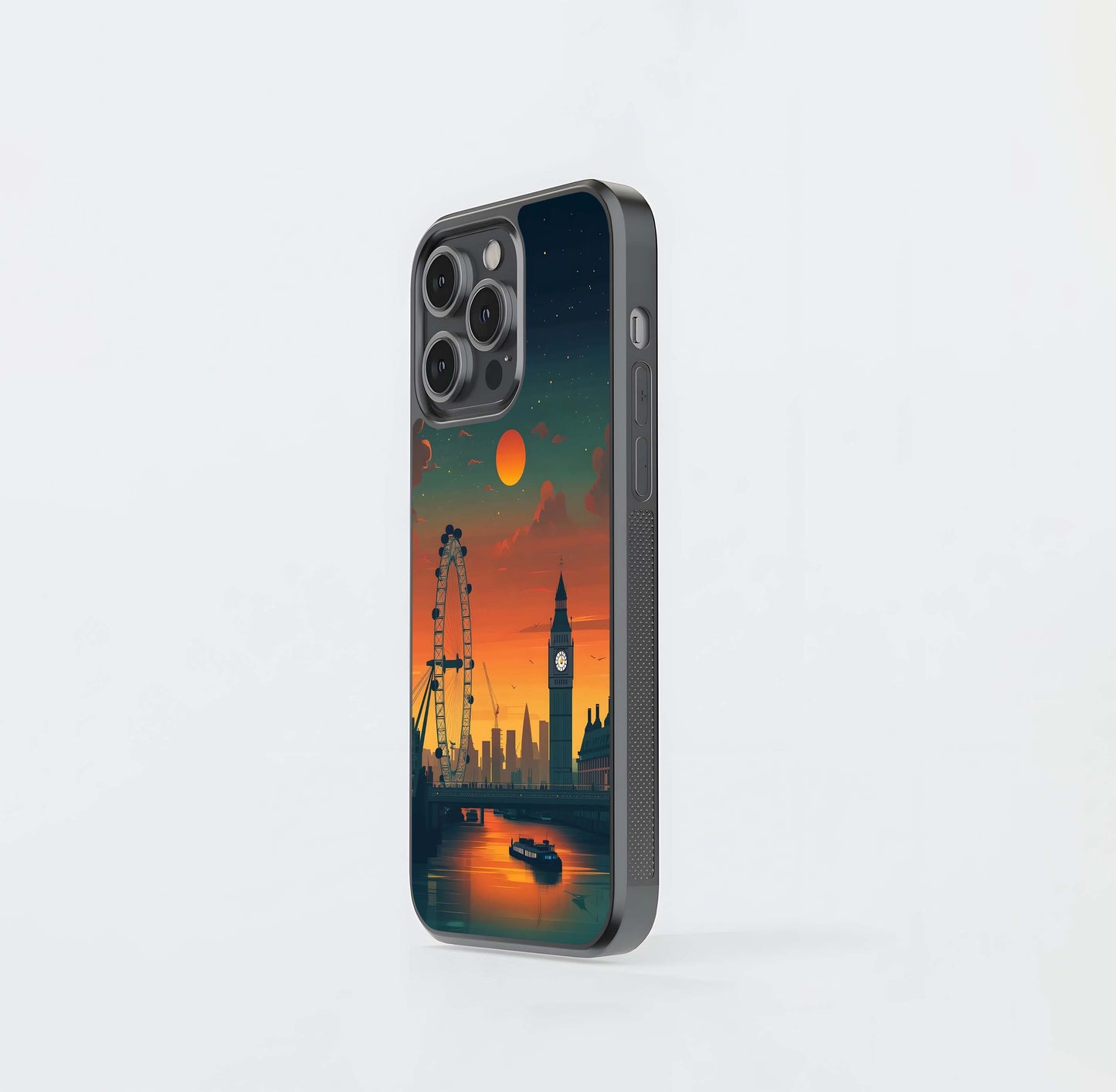 London Skyline Sunset Vapourwave Glass Case