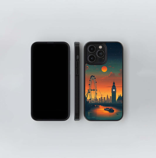 London Skyline Sunset Vapourwave Glass Case