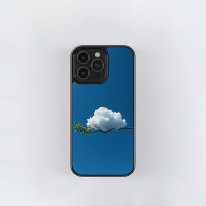 Cloud on a branch in a blue sky Glass Case